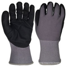 Custom Nylon Knit Micro Foam Nitrile Coated High Grip Abrasive Resistant Safety Work Gloves